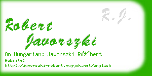 robert javorszki business card